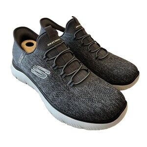Skechers Men's Size 10 NEW Summits Key Pace Slip Ins Charcoal Gry Black Sneakers